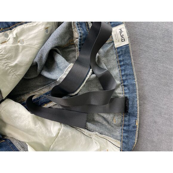 Mijko Zipper Jeans Mens 2XL Blue Gradient Baggy Denim Y2K Statement Streetwear - Picture 11 of 16